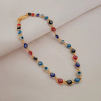 18k Gold Summer Evil Eye Anklet Bracelet