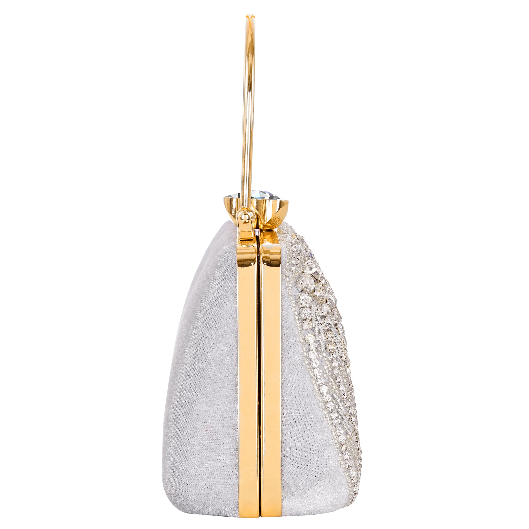 A.E Emboried Wedding Beautiful Silver Clutch |Fancy Ladies Purse |