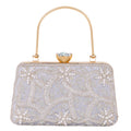 A.E Emboried Wedding Beautiful Silver Clutch | Wedding Clutch Bag with