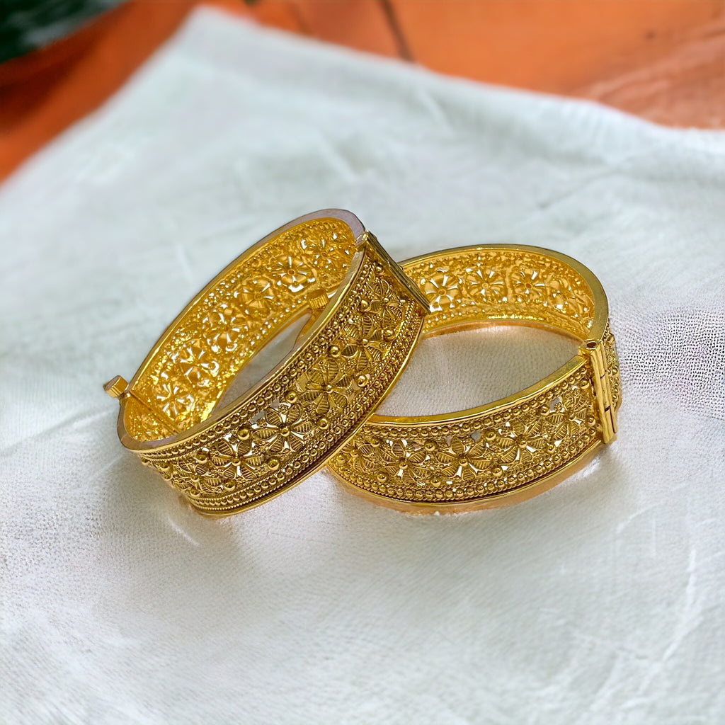 Radiant Gold Plated Bangles: Perfect Blend of Everyday Elegance