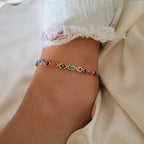 18k Gold Summer Evil Eye Anklet Bracelet