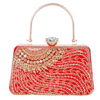 A.E Designer Embroidered Red Bridal Clutch for Women | Traditional