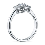 STERLING SILVER RING WITH 27 ROUND-CUT LAB-CREATED DIAMONDS