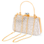 A.E Emboried Wedding Beautiful Silver Clutch |Fancy Ladies Purse |