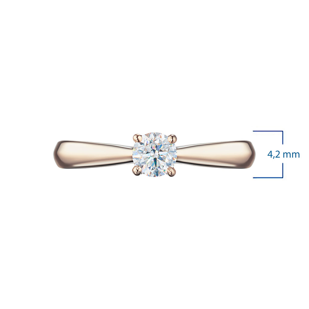 14K Rose Gold Ring with 1 Round-Cut Lab-Created Diamond 0.505 CT.TW