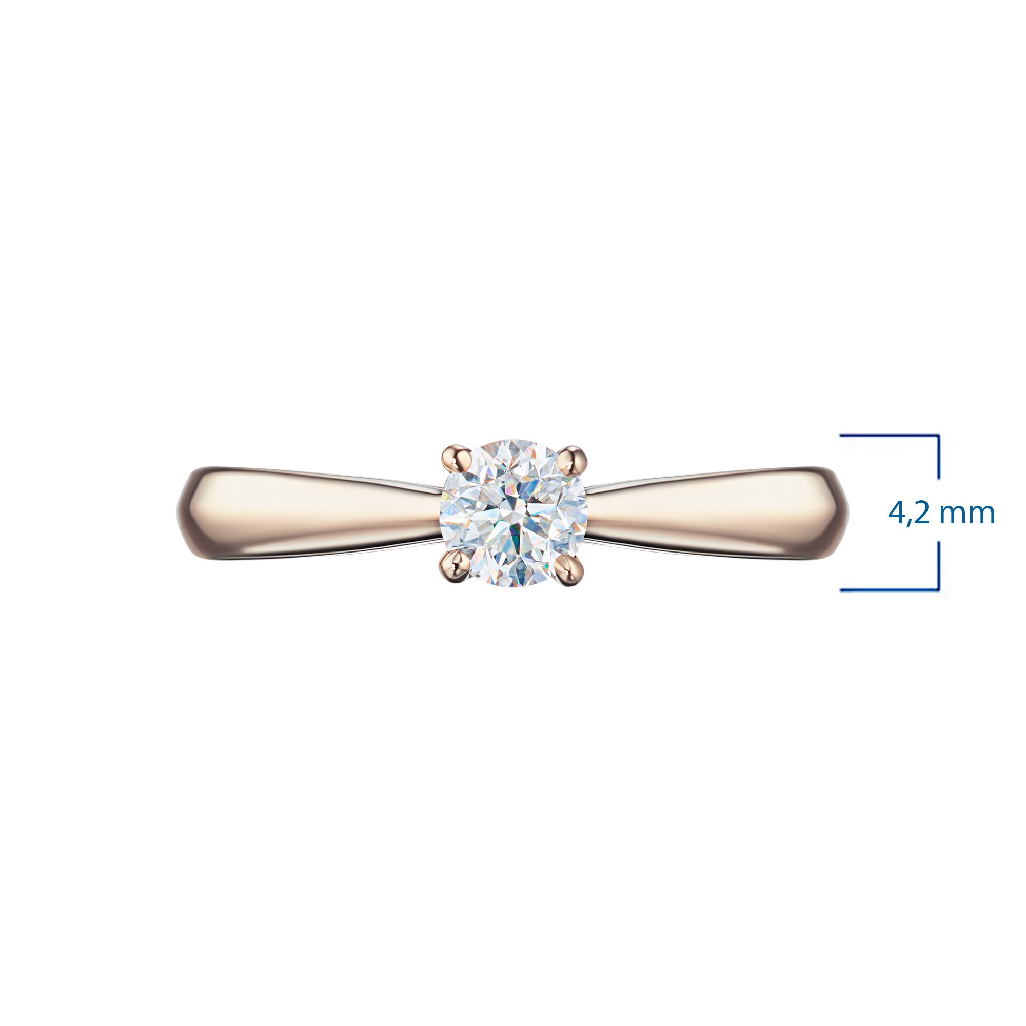 14K Rose Gold Ring with 1 Round-Cut Lab-Created Diamond 0.505 CT.TW