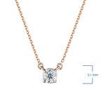14K Yellow Gold Necklace with 1 Round-Cut Lab-Created Diamond 0.4