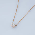 14K Yellow Gold Necklace with 1 Round-Cut Lab-Created Diamond 0.4
