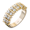14K Yellow Gold Ring with 14 Round-Cut Lab-Created Diamonds 0.733