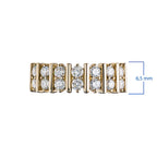 14K Yellow Gold Ring with 14 Round-Cut Lab-Created Diamonds 0.733