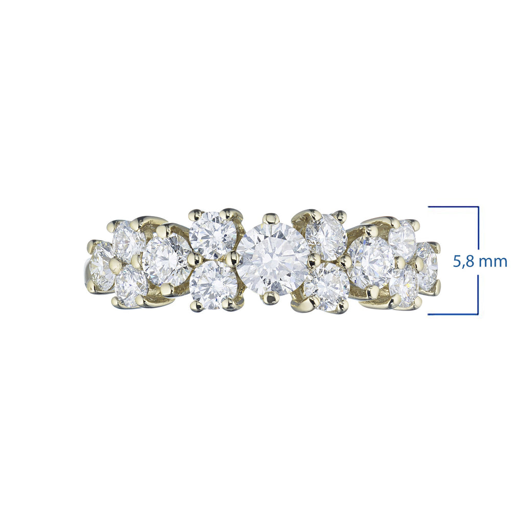 14K Yellow Gold Ring with 13 Round-Cut Lab-Created Diamonds 1.33 CT.TW