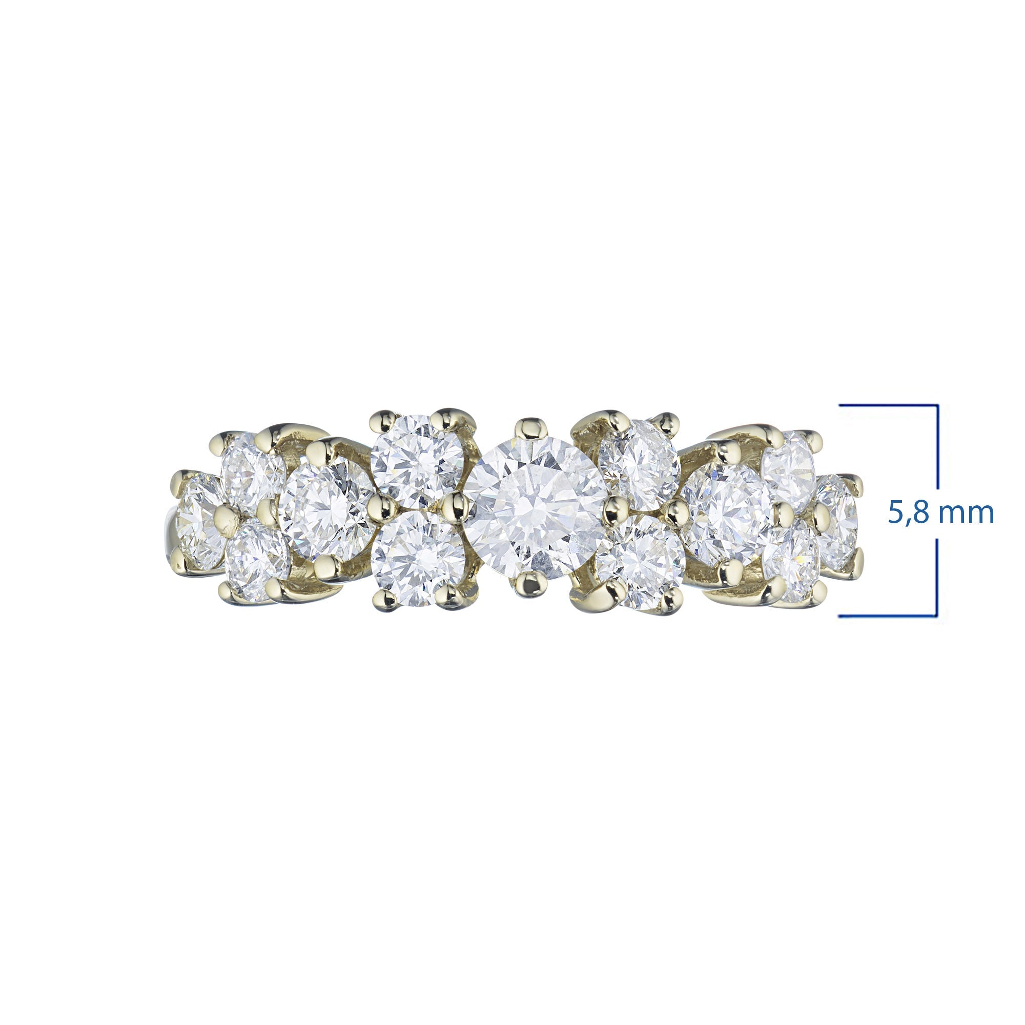 14K Yellow Gold Ring with 13 Round-Cut Lab-Created Diamonds 1.33 CT.TW