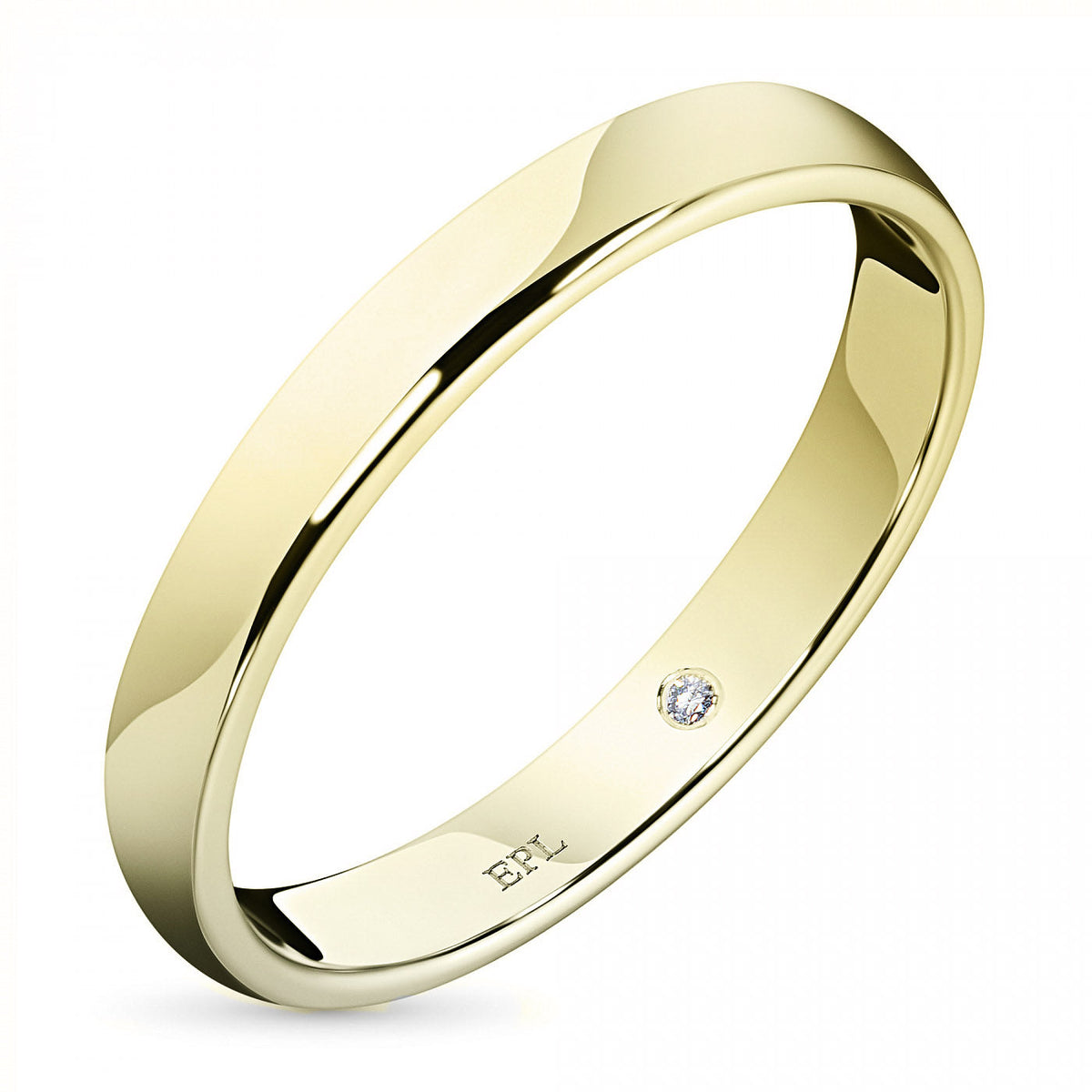 14K Yellow Gold Ring with 1 Round-Cut Lab-Created Diamond 0.008 CT.TW