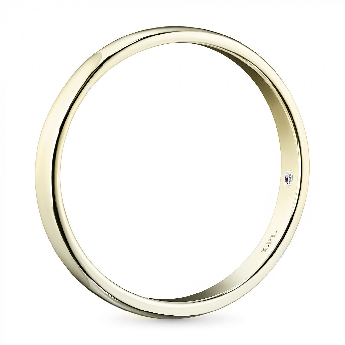14K Yellow Gold Ring with 1 Round-Cut Lab-Created Diamond 0.008 CT.TW