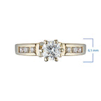 14K Yellow Gold Ring with 7 Round-Cut Lab-Created Diamonds 0.826 CT.TW