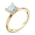 14K Yellow Gold Ring with 1 Princess-Cut Lab-Created Diamond 1.02