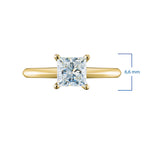 14K Yellow Gold Ring with 1 Princess-Cut Lab-Created Diamond 1.02