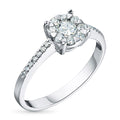 Sterling Silver Ring with 23 Round-Cut Lab-Created Diamonds 0.469