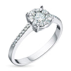 Sterling Silver Ring with 23 Round-Cut Lab-Created Diamonds 0.469