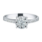 Sterling Silver Ring with 23 Round-Cut Lab-Created Diamonds 0.469