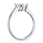 Sterling Silver Ring with 23 Round-Cut Lab-Created Diamonds 0.469