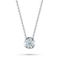 14K White Gold Necklace with 1 Round-Cut Lab-Created Diamond 0.705