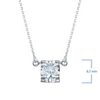 14K White Gold Necklace with 1 Round-Cut Lab-Created Diamond 0.33