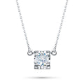 14K White Gold Necklace with 1 Round-Cut Lab-Created Diamond 0.33