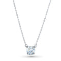 14K White Gold Necklace with 1 Round-Cut Lab-Created Diamond 0.4 CT.TW