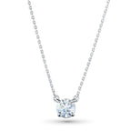 14K White Gold Necklace with 1 Round-Cut Lab-Created Diamond 0.4 CT.TW