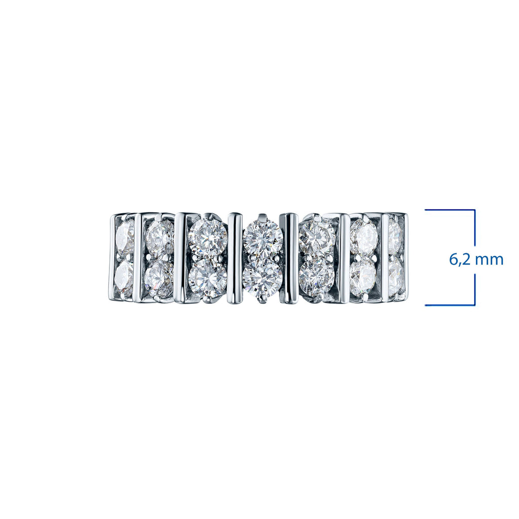 14K White Gold Ring with 14 Round-Cut Lab-Created Diamonds 0.787 CT.TW