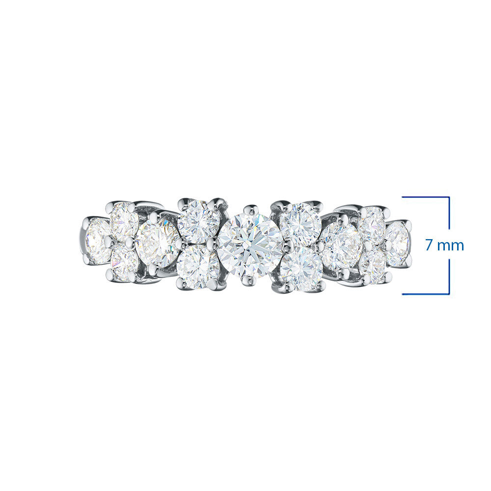 14K White Gold Ring with 13 Round-Cut Lab-Created Diamonds 1.348 CT.TW