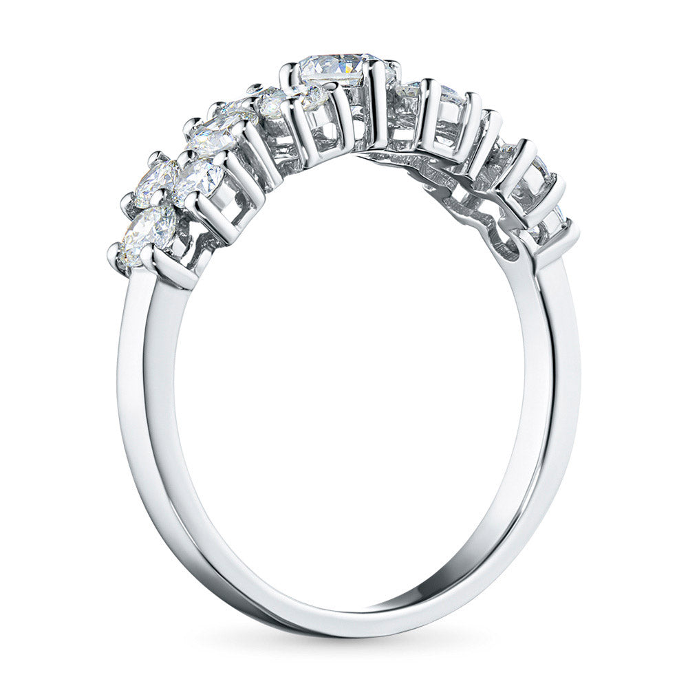14K White Gold Ring with 13 Round-Cut Lab-Created Diamonds 1.348 CT.TW