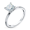 14K White Gold Ring with 1 Princess-Cut Lab-Created Diamond 1.035