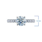 White Gold Ring with 11 Round-Cut Lab-Created Diamonds 1.762 CT.TW