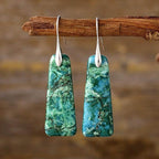 Copper Natural Stone Earrings with Platinum and Gold Plating