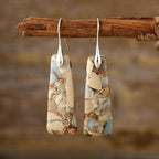 Copper Natural Stone Earrings with Platinum and Gold Plating