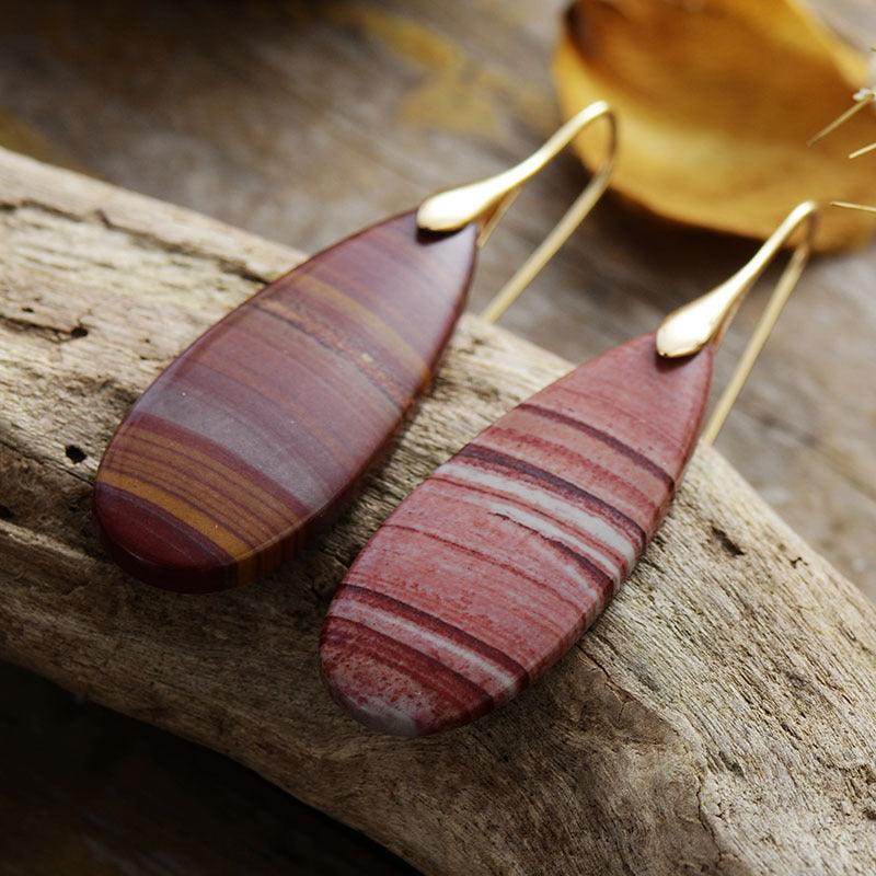 Natural Stone Waterdrop Shape Earrings for Elegant Style