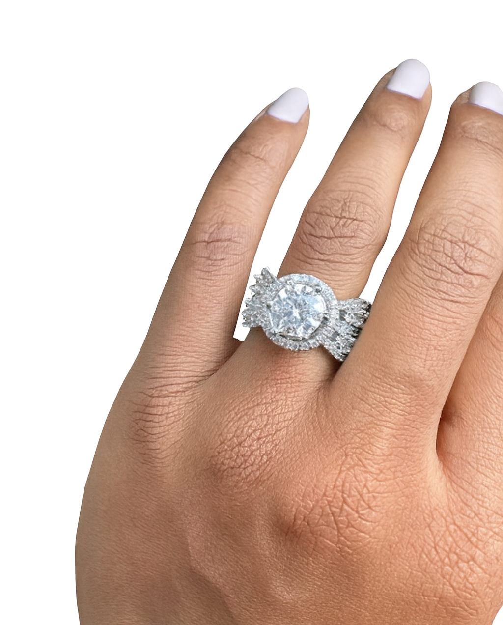 Diamond Ring Set on Hand