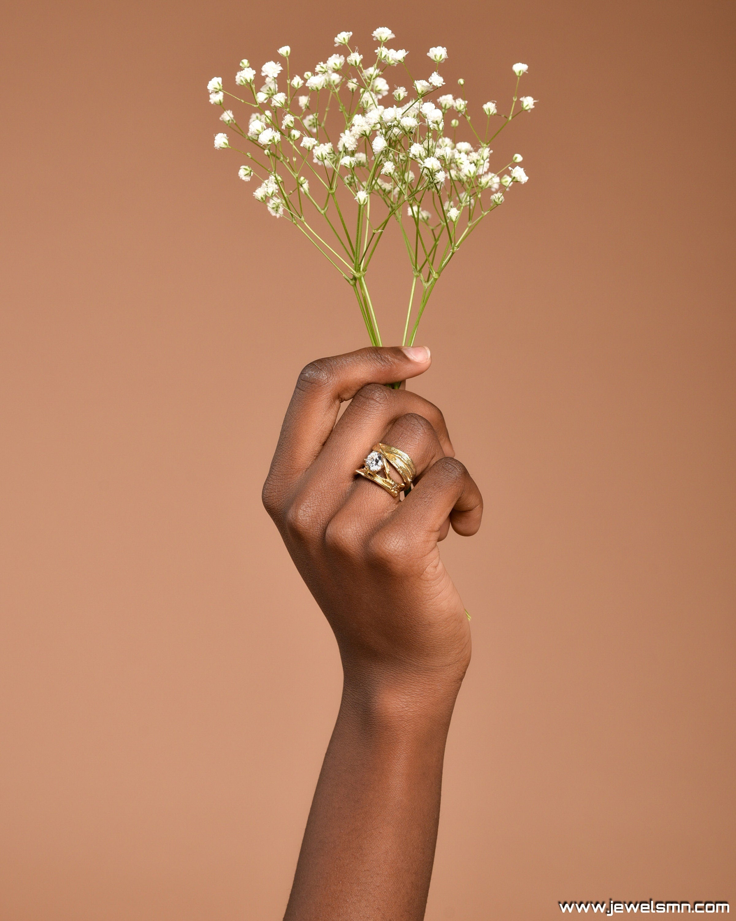 Vintage Gold Statement Ring - Pine Tree Branch Design