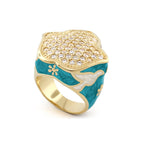 Peace and Dove Cocktail Ring