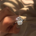 Handmade Jewelry 925 Sterling silver ring Oval cut 3ct Diamond Cz